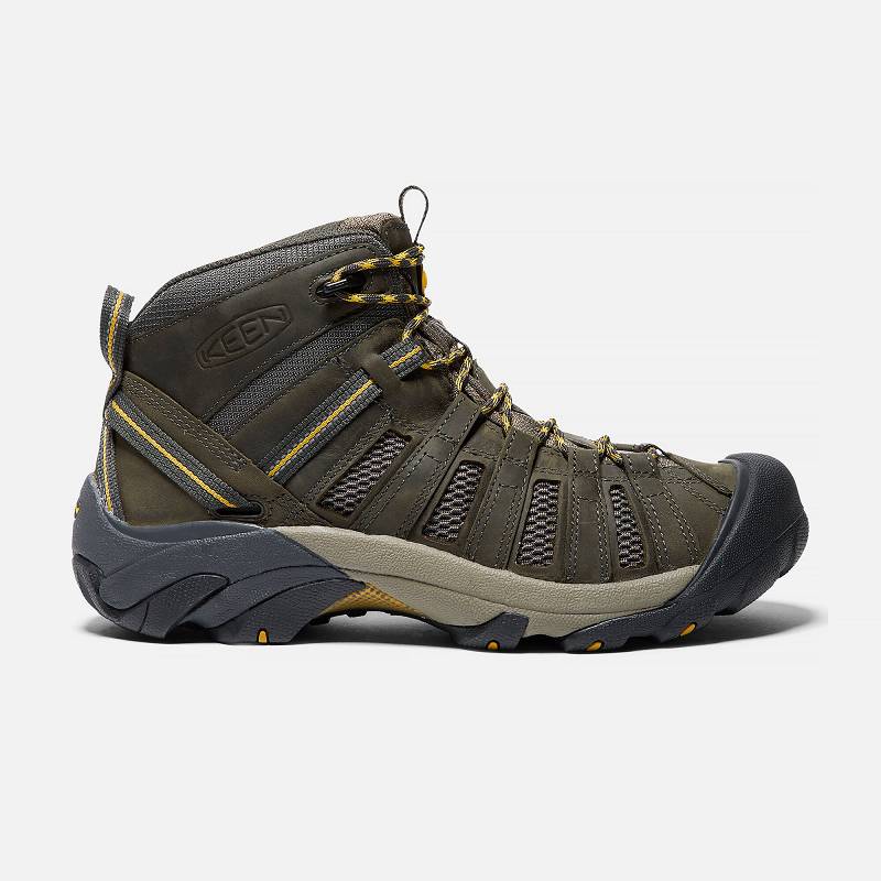 Keen Voyageur Mid Wanderstiefel Herren DE-72518 Raven/Tawny Olive - Keen Herrenschuhe Olivgrün